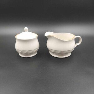 Vintage Hearthside Sugar & Creamer Gravy Boat Set Sculptura Stoneware Japan